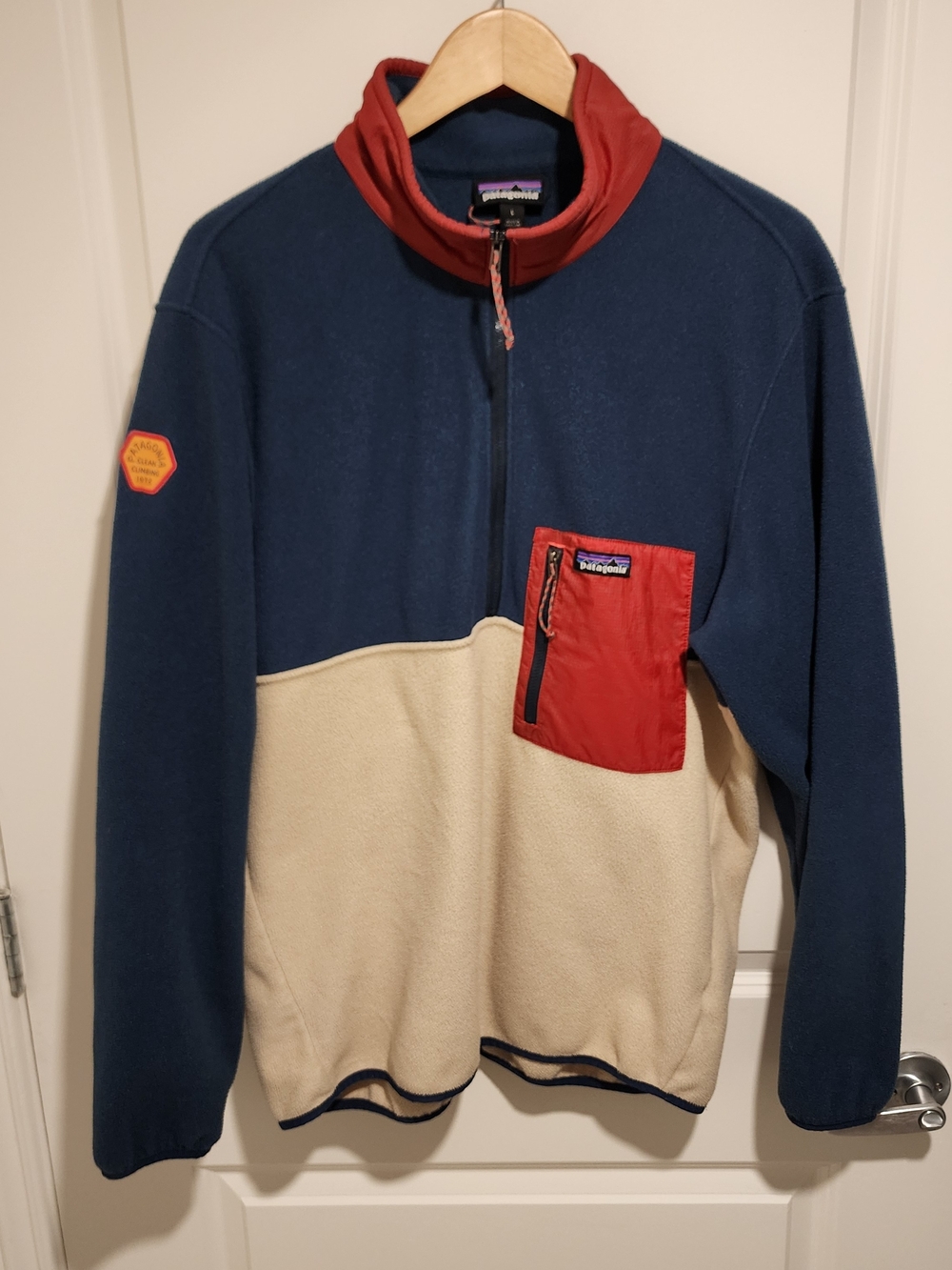 Patagonia Navy, Red & Cream Quarter-Zip Fleece Pullover